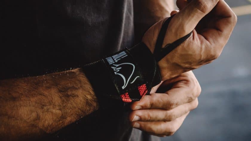 Man preparing to do some wrist curls.